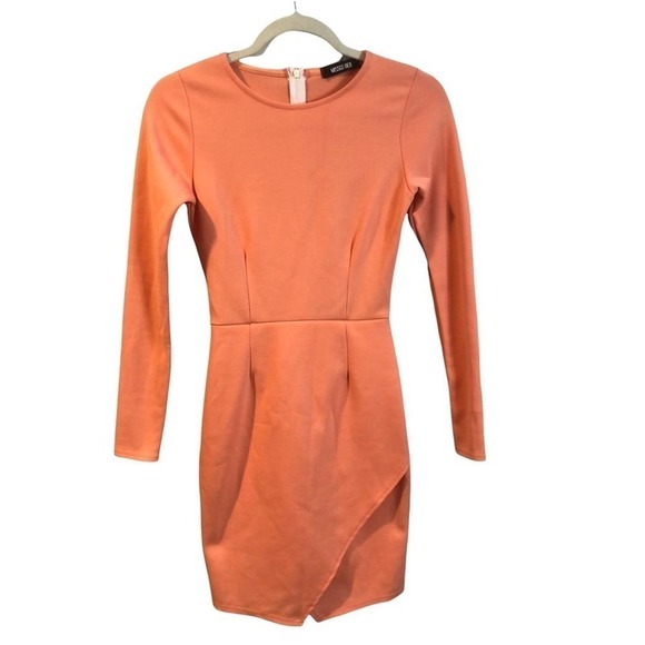 MISSGUIDED NWT Coral Bodycon Shift Dress Size 2 - Picture 1 of 9